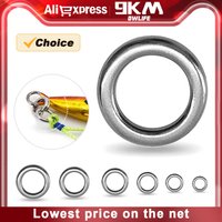 9KM 20Pcs Fishing Solid Ring Fishing Lure Connectors Stainless Steel Fishing Accessories Saltwater Tackle Chrome