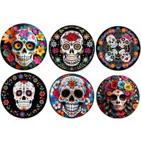 6 pcs Funny Skull Design Golf Ball Marker Sets, 6 Different Patterns Styles, Golf Accessories for Men Golfers Dad