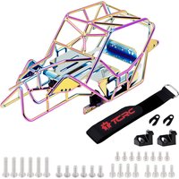 TCRC Metal Roll Cage Body Shell with Aluminum LED Lamp Holder for 1/18 TRX4M Defender Bronco Crawler Truck Upgrade