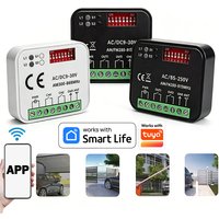 Funktioniert mit Tuya WiFi RX MULTI Smart Switch Modul 300-868MHz 433MHz 2CH Universal-Empfänger WLAN-Controller für Garagen- / Torfernbedienung