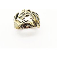Men Ring Punk Hollow Out Vintage Creative Luminous Dragon Pattern Adjustable Opening Ring Size Comfortable