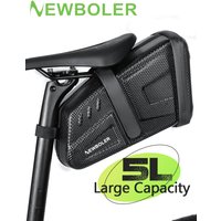 AliExpress NEWBOLER 2026 NEW Waterproof 5L Bicycle Saddle Bag MTB Road Bike Saddlebags Reflective Striped Bicycle Tool Holder Bag MTB Accessories