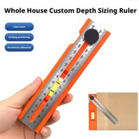 Foldable Marking Ruler Woodworker Horizontal Mark Base with Blisters Multifunctional Positioning Ruler with Scale Measuring Tool