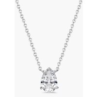 1 Ct Pear IGI Lab Created Grown Diamond CVD HPHT Pendant Necklace 14K White Gold DEF VS-VVS 18 inch