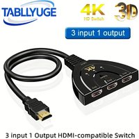 HDMI-compatible Switch 4K 3 Input 1 Output HDMI-compatible Splitter 3-Port HD Switcher Selector HD Cable For DVD HDTV Xbox PS3/4