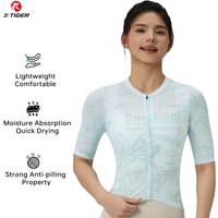 X-TIGER Women's Cycling Jersey Road Bike MTB Cycling Short Sleeve 2025 Summer Anti-UV Bicycle Jersey Female Clothing Pro Finish
