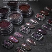 1 Set High Gloss Titanium Nail Powder Luxurious Friction Polishing Nail Art Creation DIY Accessories in 6 Colors