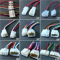 ChengHaoRan 1Pair 6.3mm Connector 1 2 3 4 6 8 9 12 Pin High Current Wire For Electric Vehicle Motorcycle Male Female Pair Wiring