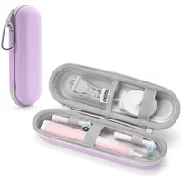Waterproof Toothbrush Case for Oral-B/Philips - Secure Elastic Straps and Breathable Mesh Storage, Compact PU Travel Organizer