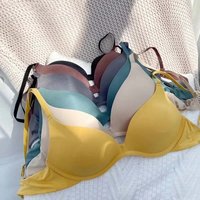 Japanese One-piece Smooth Girl Seamless Small Push Up Bra Thin Cup Without Underwire Sleep Bra 3/4 Cup Bralette Top Brassiere