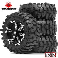RED SPIDER 4pcs 1.9inch 88mm Rubber Tires Beadlock Wheels Rims for 1/10 RC Crawler Car Traxxas TRX4 RC4WD D90 Axial SCX10 II III