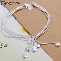 Foxanry Love Heart Tassel Multilayer Bracelet For Women Girl Fashion Creative Temperament Elegant Sweet Anniversary Jewelry Gift image 4