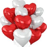 12pcs 18inch Heart shaped Foil Balloons Pink Black Red Leopard Print Heart Balloon for Birthday Party Valentine's Day Wedding
