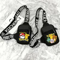 Pokemons Pikachu Sports Chest Bags Bulbasaur Men Small Mobile Phone Messenger Pack Waist Pouch Multi-function Carry-on Bag Gift