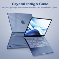 Crystal Indigo Case For MacBook Neo Case 13 inch 2026 Model A3404 with A18 Pro Chip, Crystal Protective Hard Shell Case For Neo