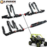 LINGQI RACING Motorcycle 4 Point Mounting Seatbelt Seat Belt Safety HarnessStrap Nylon Belts For Go Kart Buggy Quad ATV UTV