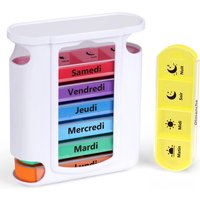 4-Compartment Weekly Pill Organizer - Morning, Noon, Evening, Night Pill Box for Easy Supplement Management