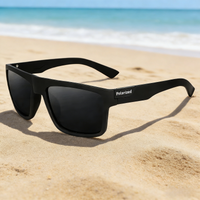 Polarized Square Sunglasses UV400 Black Fashion Shades for Men & Women Ideal for Driving Fishing & Outdoor Sports