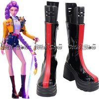 Anime KPop Demon Hunters Rumi Cosplay Shoes Stage Performance Black Boots Women Girls Halloween Party Role Play Platform Shoes