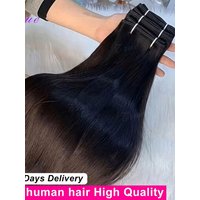 100% Quality Straight Human Hair Bundles Brazilian 16A Real Remy Weave Hair 26 28 30 Inch Unprocessed Double Weft Raw Hair Bundles Extensions For Women