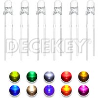 100pcs 3mm LED Diode Ultra Bright Warm White Red Green Blue Purple Yellow Orange Pink 2V 3V Multicolor Emitting Assortment