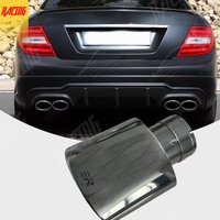 1 Piece Exhaust Tip Car Muffler System Silver Stainless Tail Tips Modify Pipe Cars Accessories For BMW AMG