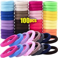 50/100PCS Women Elastic Hair Band Scrunchie Ponytail Holder Headwear Colorful Rubber Bands Girls Hair Accessories Ornaments