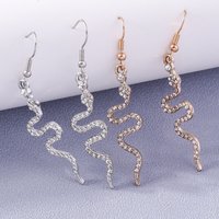 Aihua New In Trendy Crystal Snake Earrings for Women Girls Dangle Earrings Jewelry Gothic Punk Personality Party Jewelry Gifts