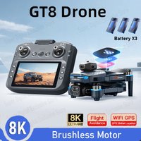 New GT8 Drone 8K HD Dual Camera GPS FPV Brushless Motor 5G WIFI Optical Flow Hovering Real Time Battery Display Quadcopter