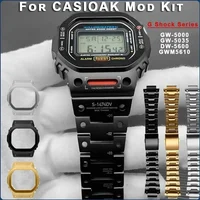 Titanium Modification Kit DW-5600 Metal Strap Case Bezel Set for GW-M5610 GW-5000 Stainless Metal Steel Case for Casioak GLS5600
