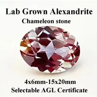Top Lab Grown Alexandrite Stone Oval Shape Purple Color Charms Beads for Diy Jewelry Making Materials Selectable Certificate