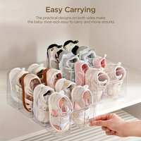 Transparent Acrylic Shoe Rack For, a Solution for Closets, Featuring a 4-Compartment Design for Shoes, Stackable Shoe Organizer