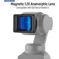 NEEWER Magnetic 1.2X Anamorphic Lens For DJI Osmo Pocket 3 Aspherical Camera Lens for Widescreen Cinematic with Blue Flare