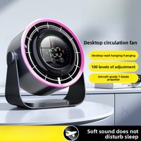 Household Portable Mini Air Cooler 3 Ways Mount Fan Ice Refrigeration 100-Speed Quiet LED Display Cooling Fan for Indoor Office