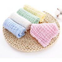 Happyflute 30*30CM 6Layer Soft Cotton Gauze Baby Cotton Cartoon Face Towel Children's Square Handkerchief Saliva Towel