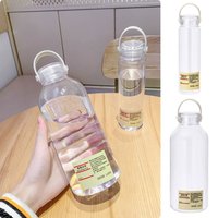 1Pcs 400ML/1L Transparent Plastic Cup Students Simple Water Cup with Text Portable Cup Sports Large Capacity Water Cup