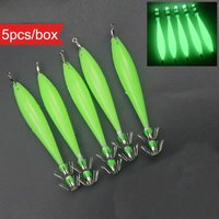 5pcs Luminous Anti Seawater Squid Hook, Needle, Double-layer High Carbon Steel Umbrella Hook, Luya Clip Hook