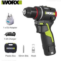 WORX WU135 Akku-Bohrschrauber 12V 50Nm 1800 U/min Bürstenloser Motor Elektroschrauber Schlagbohrmaschine Metallbearbeitung Smart Cutch