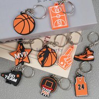 9Pcs Cartoon Sports Basketball Theme Keychain Backpack Pendant for Kids Boy Birthday Party Favors Goodie Bag Pinata Fillers