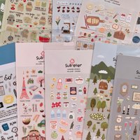 Koreańskie Oryginalne Naklejki Suatelier Collection Kawaii do Codziennego Użytku, Scrapbookingu, DIY, Dziennika, Artykuły Papiernicze, Naklejki