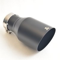 AK 304 Stainless Steel Matte Black Exhaust Tip Single Exit Angled Muffler Tail Pipe Universal Fit for Cars SUVs 51mm/63mm