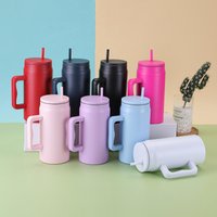 Large Capacity 50oz Thermal Water Bottle Stainless Steel with Handle and Straw Custom Design Vacuum Insulated Mug for Travel Car