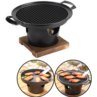 Mini BBQ Grill Japanese Alcohol Stove Home Smokeless Barbecue Grill Outdoor BBQ Plate Roasting Meat Tools