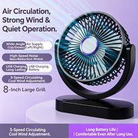 Desk Fan 3 Speeds Ultra Quiet Brushless Motor Natural Circulation Wind Multi-angle Adjustable for Office Home Bedroom