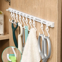 10 S-Shaped Hooks, 30/40cm Length Options, Space Saving,Plastic Slide Rail Hooks for Kitchen Bathroom Storage