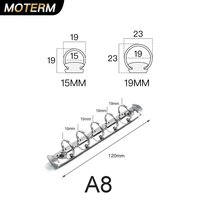 Moterm A8 Size Metal Spiral Rings Binder Clip 5 holes With 2 Pairs of Screw For Diary Notebook Planner Binder Clip File Folder