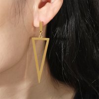 Geometric Triangle Ear Stud Earrings for Women, Stainless Steel, Gold and Silver Color, Korean Jewelry, Costume, Gift