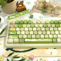 Original Theme MOC Keycaps PBT Thermal Sublimation Mountain Stream Ono 145 Keys for 60/64/84/98/108 Gaming Mechanical Keyboards