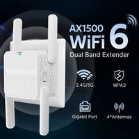 5Ghz AX1600 WiFi 6 Repeater Extender Signal Booster Dual Band 2.4G/5GHz Wi-Fi Signal Amplifier Long Range Network Easy Set