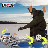 FTK 2pcs/set Winter Fishing Ice Fishing rod Flag Supply Supplies Tip-up Plastic Angling Sled Portable Anglers Flags